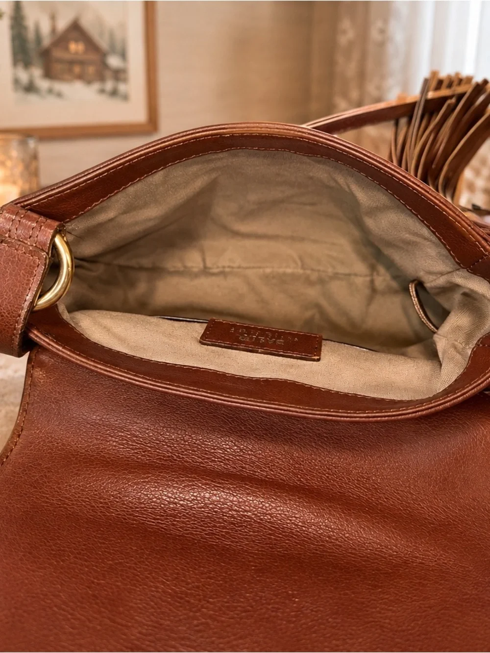 Bally Brown Leather Tassel 2-Way & Crossbody Turn Lock | Italian Leather | Rare